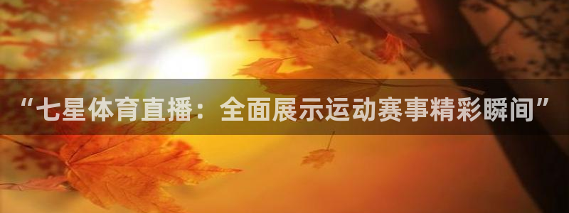 “七星体育直播：全面展示运动赛事精彩瞬间”