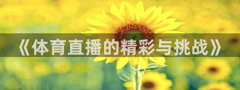 《体育直播的精彩与挑战》